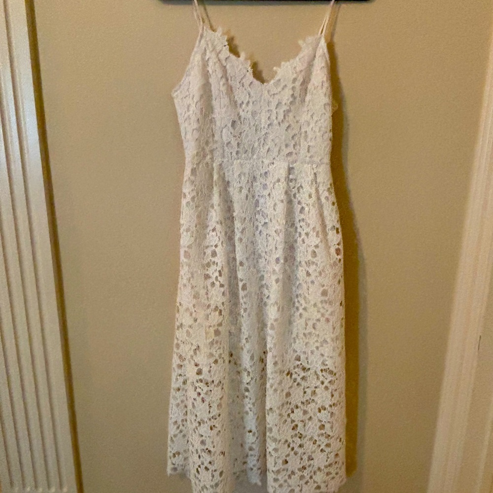 White Lace Midi Dress